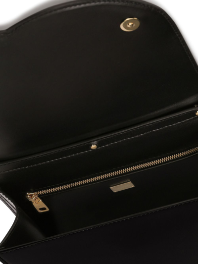 Dolce & Gabbana Elegant Dg Logo Patent Leather Crossbody Handbag In Black