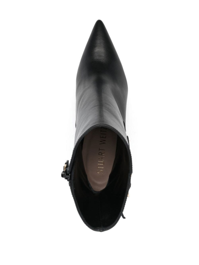 Stuart Weitzman Pointed-toe 100mm Wedge Boots In Black