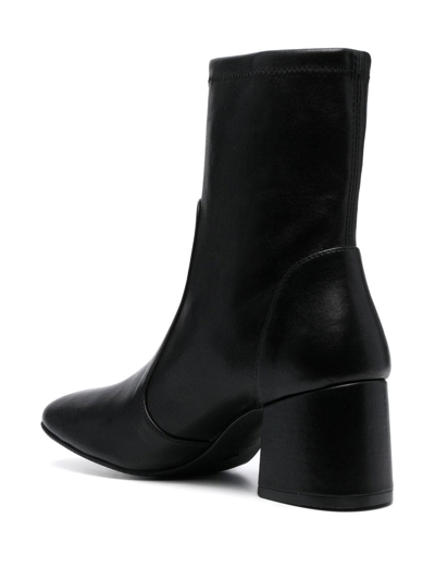 Shop Stuart Weitzman Sleek 60mm Leather Sock Boots In Black
