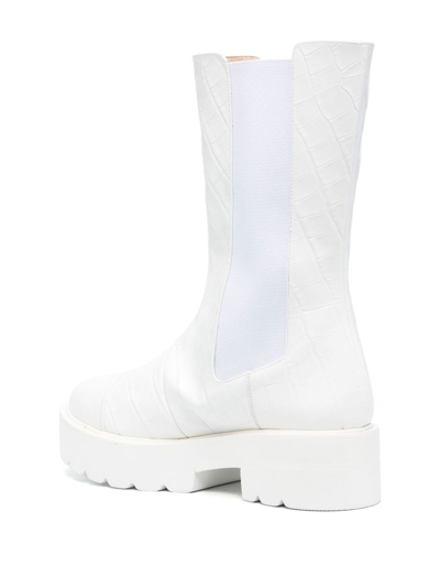 Shop Stuart Weitzman 55mm Chunky Slip-on Boots In White