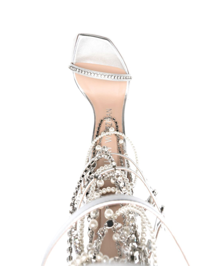 Shop Stuart Weitzman Crystal-embellished 120mm Sandals In Silver
