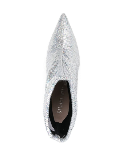 Stuart Weitzman Holographic-effect 160mm Boots In Grey