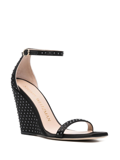 Stuart Weitzman 100mm Crystal-embellished Sandals In Black