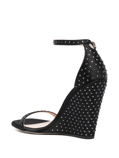 Stuart Weitzman 100mm Crystal-embellished Sandals In Black