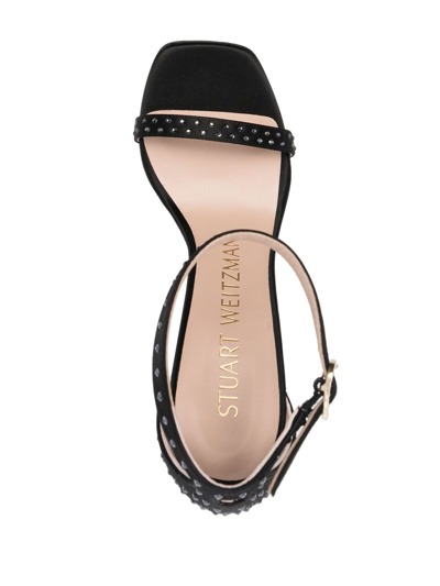 Stuart Weitzman 100mm Crystal-embellished Sandals In Black