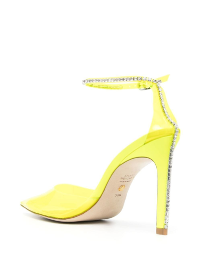 Shop Stuart Weitzman Crystal-embellished Stiletto Pumps In Yellow