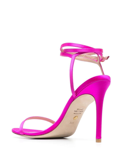 Stuart Weitzman High Heel Sandals With Strappy Ankle Strap In Pink