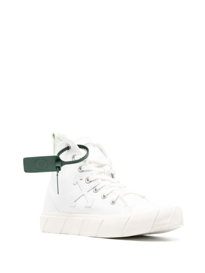 Shop Off-white Mid Vulcanized Sneakers In White White