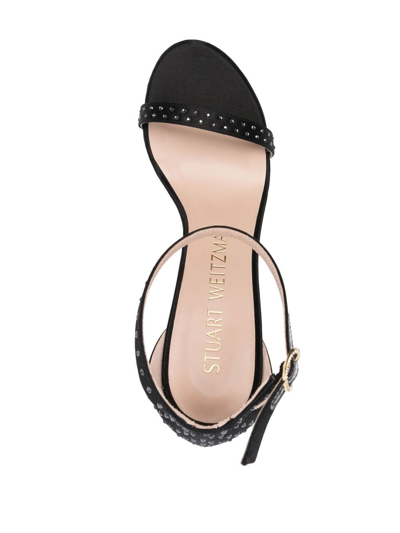 Shop Stuart Weitzman 160mm Crystal-embellished Platform Sandals In Black