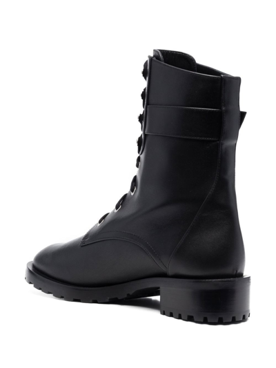 Shop Stuart Weitzman Pearl Buckle Ankle Boots In Black