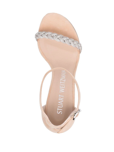 Stuart Weitzman Nudistcurve 80mm Embellished Sandals In Neutrals