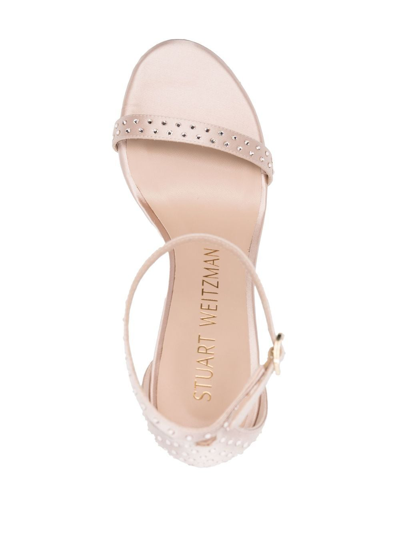 Shop Stuart Weitzman 150mm Rhinestone Platform Sandals In Pink