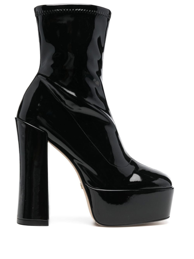 Shop Stuart Weitzman Skyhigh 145mm Platform Boots In Black