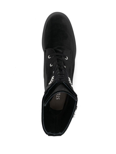 Stuart Weitzman 40mm Buckle-fastening Lace-up Boots In Black