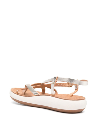 Shop Ancient Greek Sandals Crossover-strap Leather Sandals In Gold
