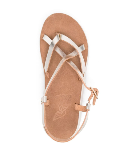 Ancient Greek Sandals Crossover-strap Leather Sandals In Gold