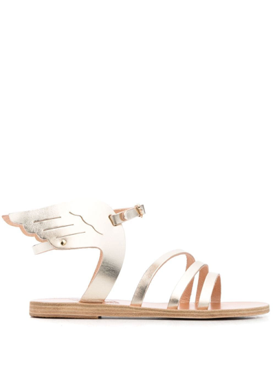 Shop Ancient Greek Sandals Triple-strap Leather Sandals In Gold