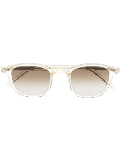 Shop Saint Laurent Tortoiseshell Round-frame Sunglasses In Gelb