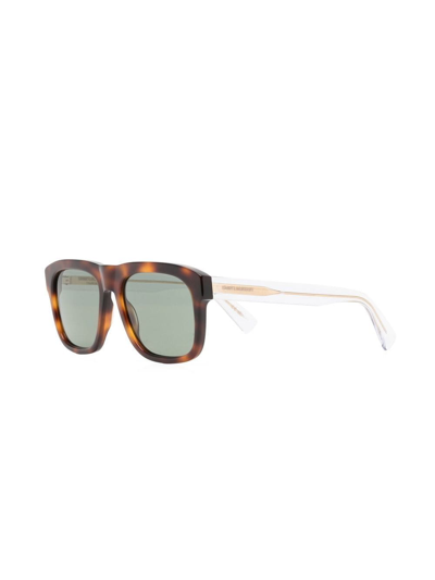 Saint Laurent Tortoiseshell-effect Square-frame Glasses In Brown