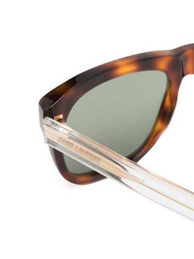 Saint Laurent Tortoiseshell-effect Square-frame Glasses In Brown