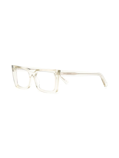 Shop Saint Laurent Sl554 Square-frame Glasses In Green