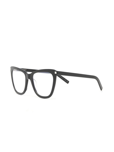 Saint Laurent Cat-eye Frame Eyeglasses In Black