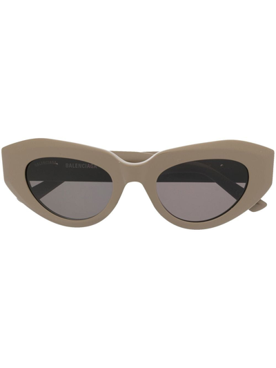 Shop Balenciaga Dynasty D-frame Sunglasses In Brown