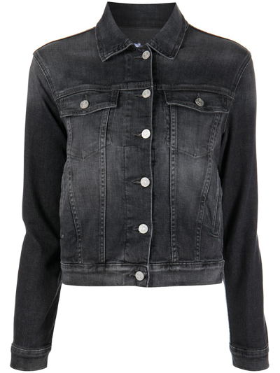 Shop Frame Washed Denim Jacket In Schwarz