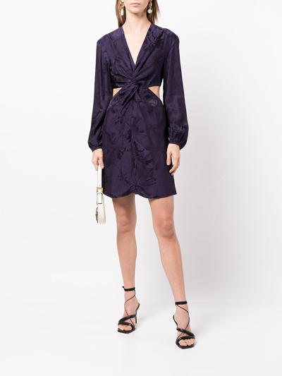 Silvia Tcherassi Jodie Floral-jacquard Mini Dress In Blue
