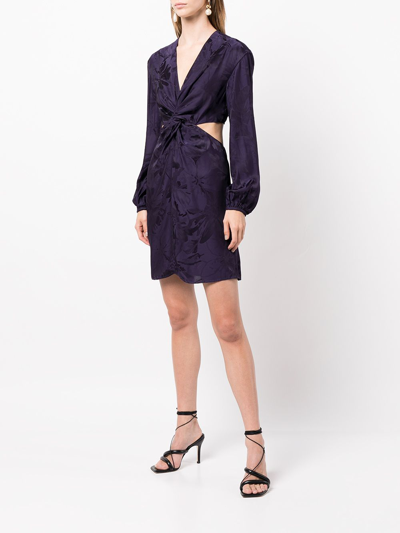Silvia Tcherassi Jodie Floral-jacquard Mini Dress In Blue
