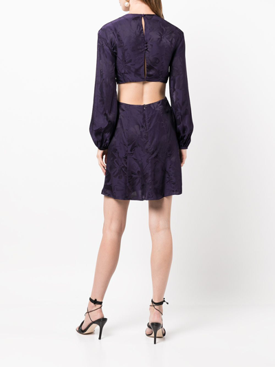 Silvia Tcherassi Jodie Floral-jacquard Mini Dress In Blue
