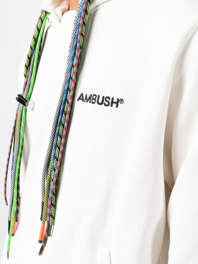 Shop Ambush Multi-cord Cotton Hoodie In White