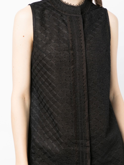 Shop Shiatzy Chen Lace Concealed-front Vest In Black