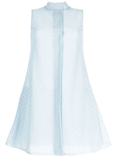 Shop Shiatzy Chen Lace Concealed-front Vest In Blue