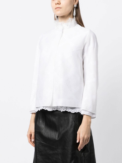 Shiatzy Chen Lace Collar Jacket Set In White