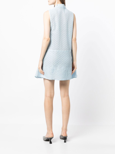 Shiatzy Chen Lace Concealed-front Vest In Blue