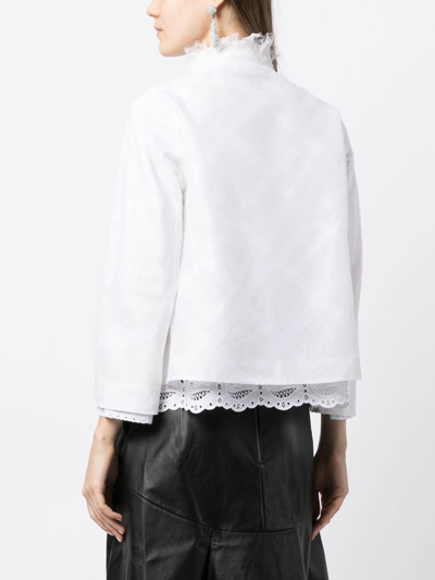 Shiatzy Chen Lace Collar Jacket Set In White