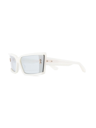 Akoni Rectangle-frame Sunglasses In White