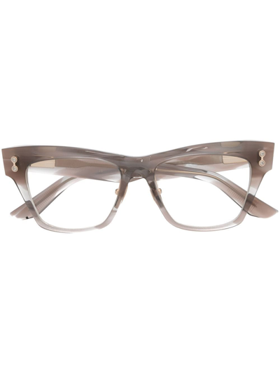 Shop Akoni Rectangle-frame Glasses In Brown