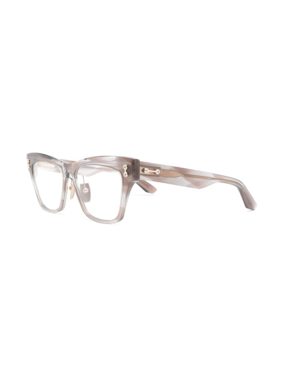 Shop Akoni Rectangle-frame Glasses In Brown