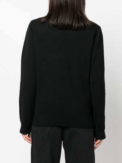 Ralph Lauren Logo-knit V-neck Jumper In Schwarz