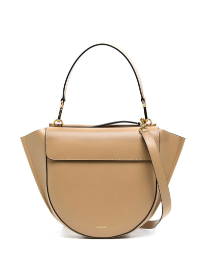 Shop Wandler Hortensia Leather Bag In Nude