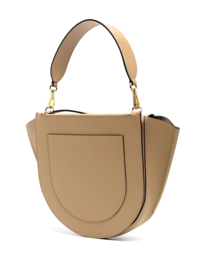 Shop Wandler Hortensia Leather Bag In Nude