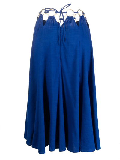 Shop Cult Gaia Ring-detail A-line Midi Skirt In Blue