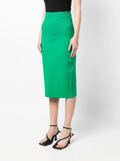 Shop Victoria Beckham Vb Body Midi Pencil Skirt In Green