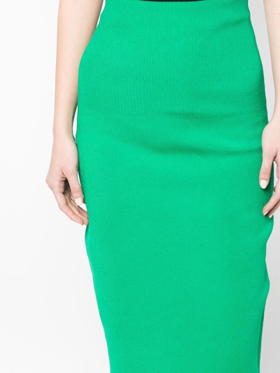 Shop Victoria Beckham Vb Body Midi Pencil Skirt In Green