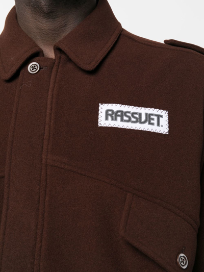 Shop Paccbet Logo Patch Jacket In Braun