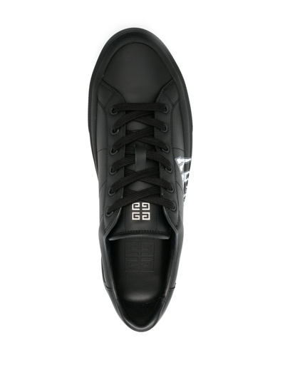 Shop Givenchy Logo-print Leather Sneakers In Schwarz