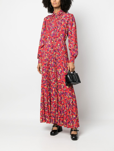 Shop Alessandro Enriquez Floral-print Dress In Rot