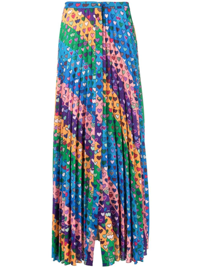 Shop Alessandro Enriquez Pleated Mid-length Skirt In Blau